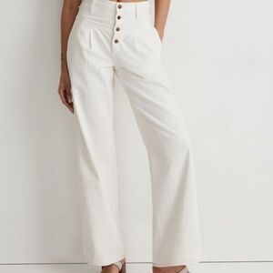 Superwide-Leg Jeans in Vintage Canvas: Button-Fly Edition